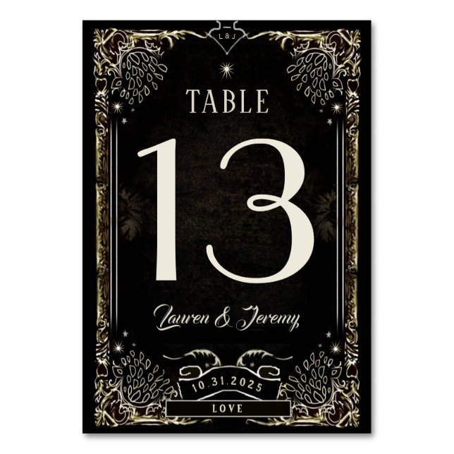 Mesa Tarjeta Tarot de Halloween Coincidiendo con Número (Anverso)