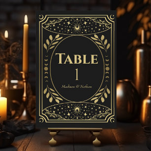 Mesa Tarjeta Tarot Mística Elegante De Oro