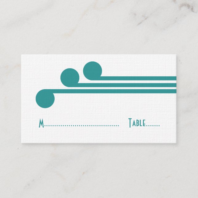 Mesa Tarjeta verde azulada sencilla de Moda Deco (Anverso)