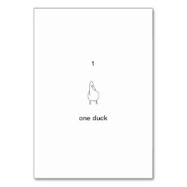 Mesa Una, 1, una tarjeta de personalizado de pato númer