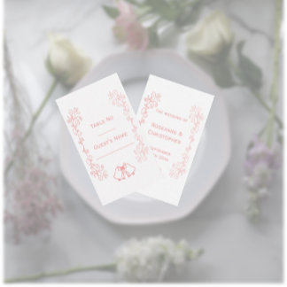 Mesa Viñetas de la tarjeta Boda rosa