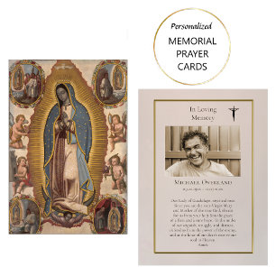 Mesa Virgen de Guadalupe, tarjeta de plegaria funeraria