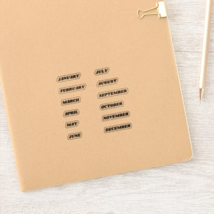 Meses del año Pegatina conjunto retro