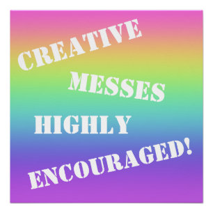 ¡Messes creativos animados! Poster arcoiris