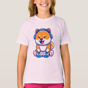 Messy Bun Gamer Dog - Camiseta Personalizado