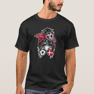 Messy Bun Hair Chica de fútbol danés Jersey S