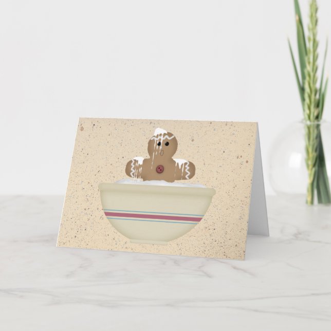 Messy tarjeta de Navidades de Gingerbread (Anverso)