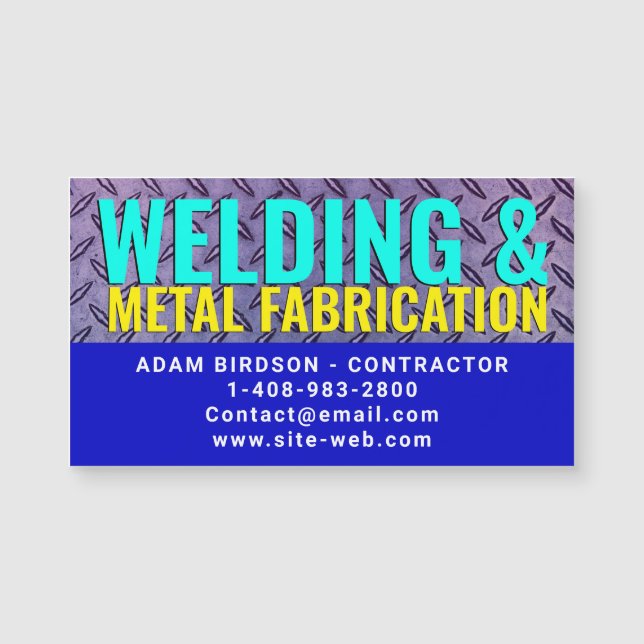 Metal Fabrication & Welding Magnetic Business Card (Anverso)