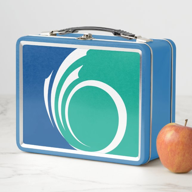 Metal Stainless Lunchbox with flag of Ottawa (In situ)