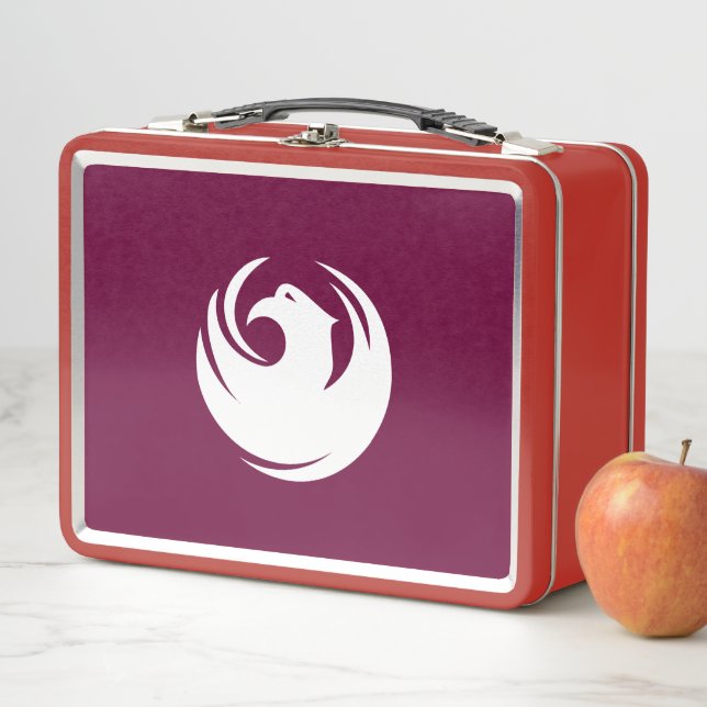 Metal Stainless Lunchbox with flag of Phoenix City (In situ)