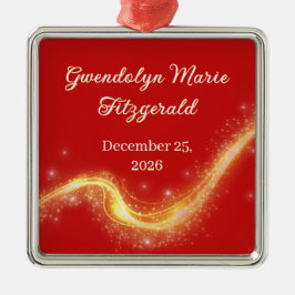 Metálico Adorno conmemorativo de nacimiento rojo regalo par