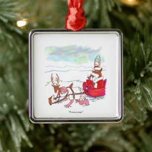 Metálico Adorno cuadrado premium Golpe de Papá Noel