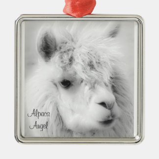 Metálico Adorno de Angel de Alpaca Blanco Alpaca Angel