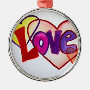 Metálico Adorno de Arte de Palabras de Anillos de Corazón d