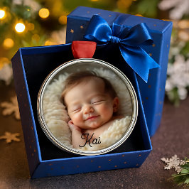 Metálico Adorno de bebé personalizado: Sueña suavemente