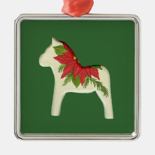 Metálico Adorno de Caballo Dala de Navidad