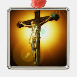 Metálico Adorno de cerámica de Navidad con crucifijo de col