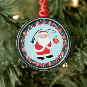 Metálico Adorno de cerámica de Navidad de pesca