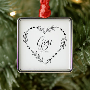 Metálico Adorno de cerámica de Navidad Gigi Año Est.