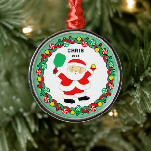 Metálico Adorno de cerámica de Santa Claus para pickleball
