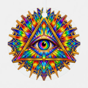 Metálico Adorno de Círculo de Metal Ojo del Amanecer Prismá
