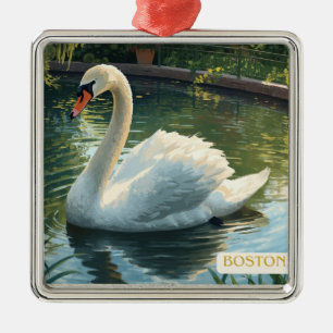 Metálico Adorno de cisne del jardín público de Boston, Mass
