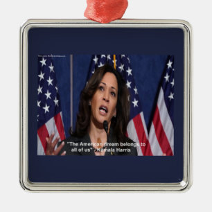 Metálico Adorno de cita de Kamala Harris y el sueño america