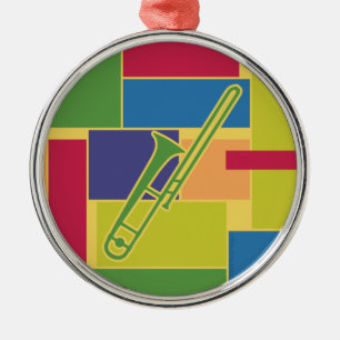 Metálico Adorno de Colorblocks de Trombón