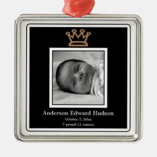 Metálico Adorno de foto de bebé niño corona de príncipe