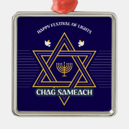 Metálico Adorno de Hanukkah Estrella de David Elegante