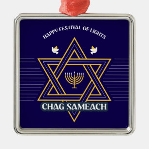 Metálico Adorno de Hanukkah Estrella de David Elegante