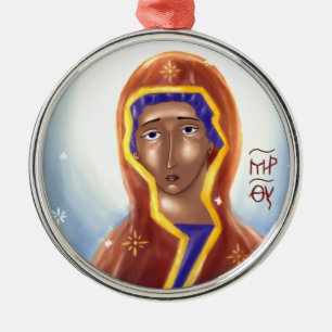 Metálico Adorno de la Virgen María