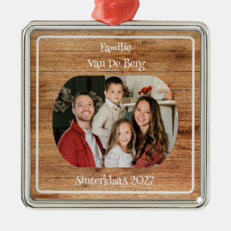 Metálico Adorno de madera de Sinterklaas-Familia c/ Foto &