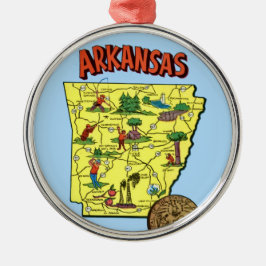Metálico Adorno de Mapa Antiguo de Arkansas