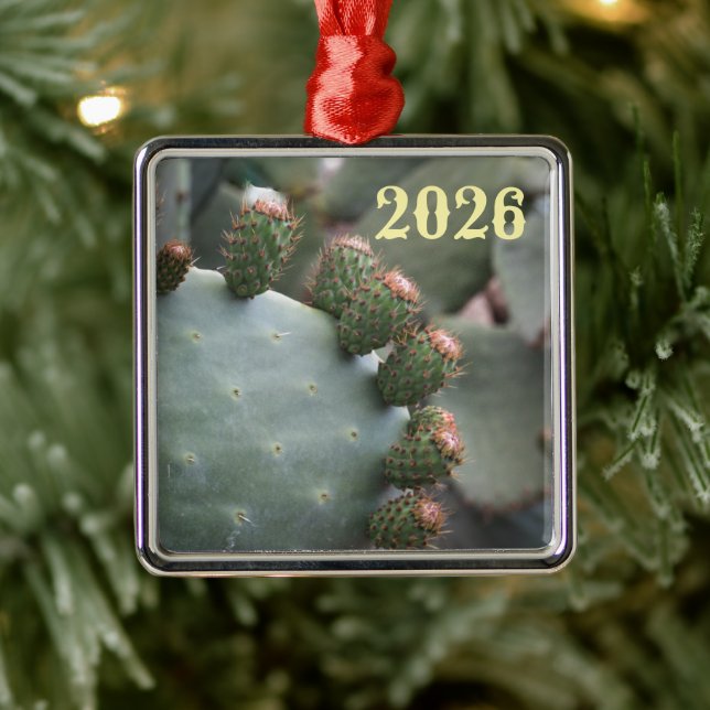 Metálico Adorno de metal de Nopal con Yemas (Árbol)