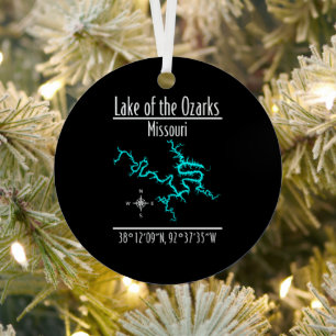 Metálico Adorno de metal del mapa del lago de los Ozarks Mi