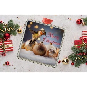 Metálico Adorno de metal para tarjeta de Navidad de colibrí