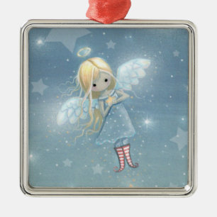 Metálico Adorno de Navidad Ángel de la Estrella Pequeña