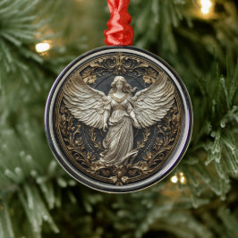 Metálico Adorno de Navidad Ángel de la Guarda Elegante