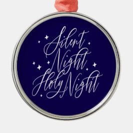 Metálico Adorno de Navidad Azul Noche de Paz Noche Santa