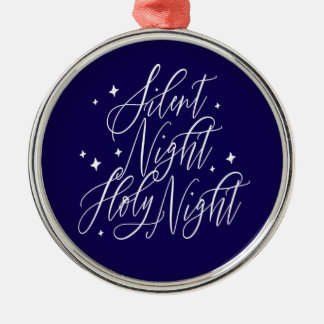 Metálico Adorno de Navidad Azul Noche de Paz Noche Santa