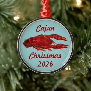 Metálico Adorno de Navidad Cajún de cangrejos de río