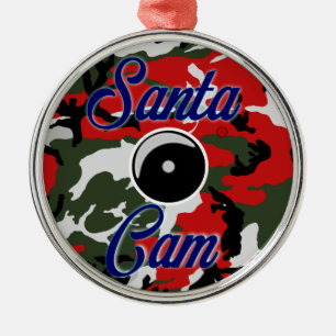 Metálico Adorno de Navidad Camuflaje Cam de Santa/ Cámara d