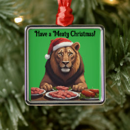 Metálico adorno de Navidad carnívoro león vacaciones