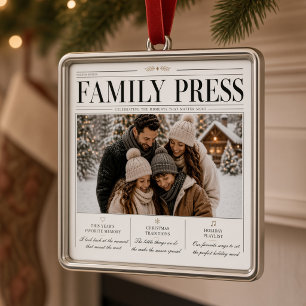 Metálico Adorno de Navidad con Foto Familiar Personalizada