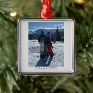 Metálico Adorno de Navidad con Foto Personalizada