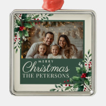 Adorno de Navidad con Foto Personalizada Crema Bot