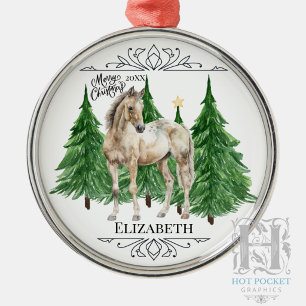 Metálico Adorno de Navidad de caballo personalizado en acua