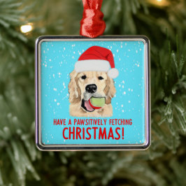 Metálico Adorno de Navidad de cerámica de perro Retriever D