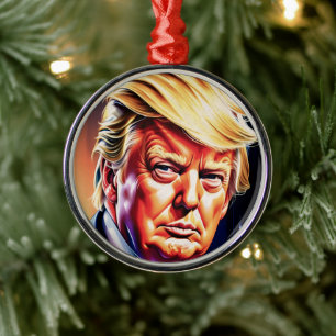 Metálico Adorno de Navidad de Donald Trump arte